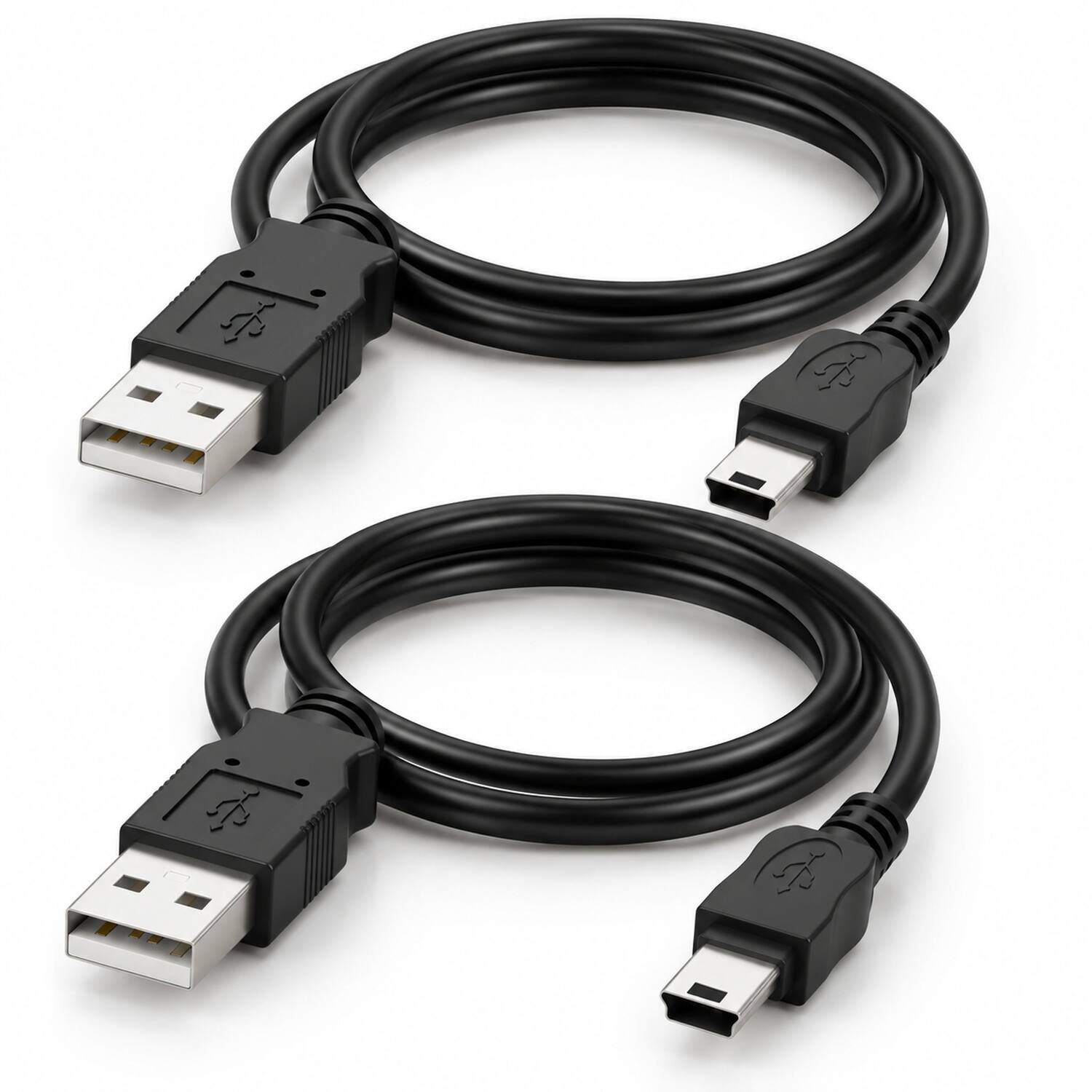 Angle. Sanoxy - Sanoxy 3ft USB2.0 A Male to Mini-B 5-pin Male Cable - Black.