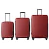 Front. Bestier - 3-Piece ABS Hardshell Luggage Set (20”/24”/28”) with Spinner Wheels, TSA Lock & Lightweight Design - Wine Red.