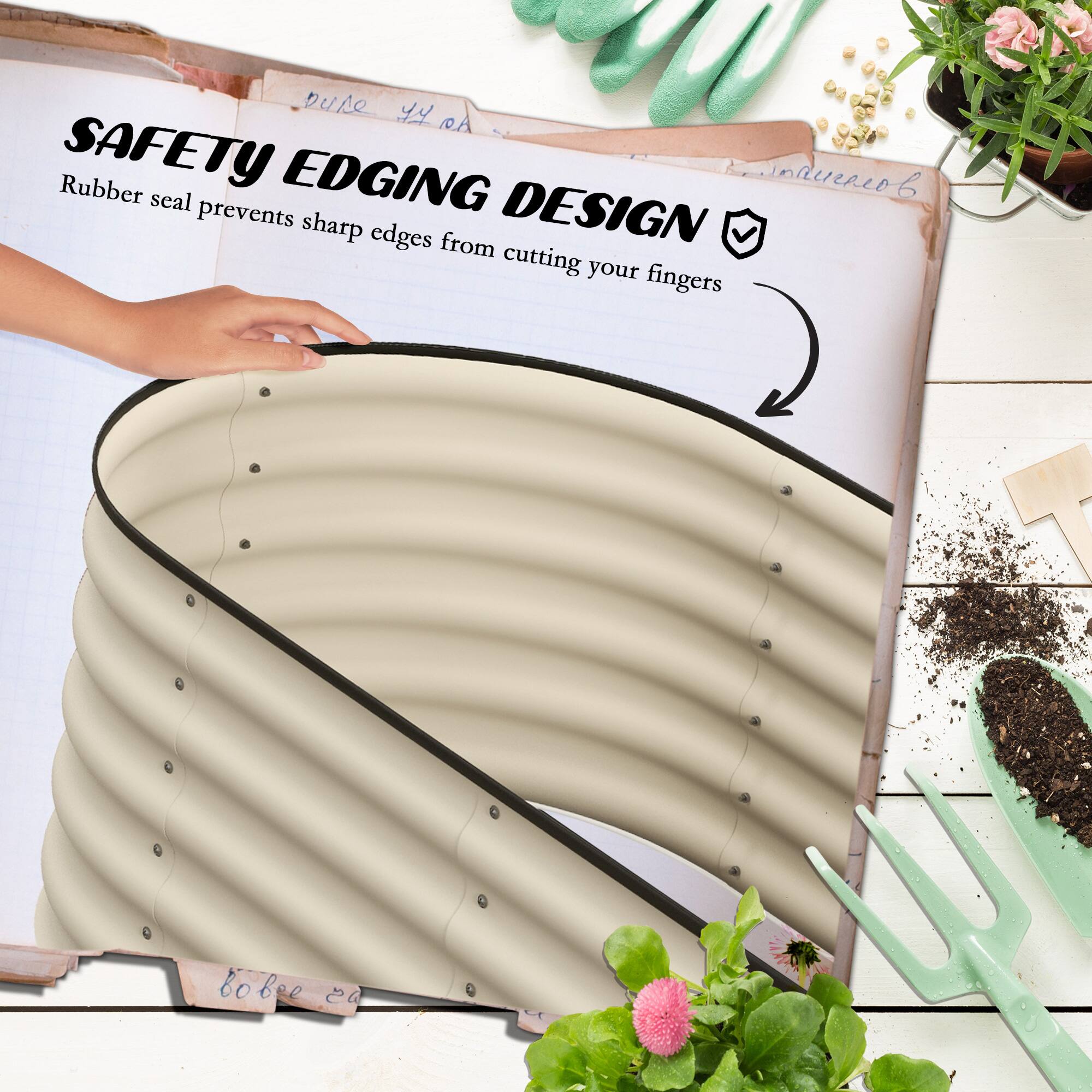 Dure 4 RA Rubber SAFETY EDGING DESIGN prevents sharp edges from cutting your fingers