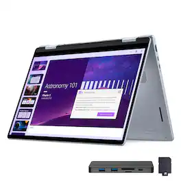 Dell - Plus 14" FHD+ Touch 2-in-1 Laptop,Intel Ultra 7 256V,16GB RAM,2TB SSD+288GB Dock Set,Backlit Keyboard,Win11 - Blue