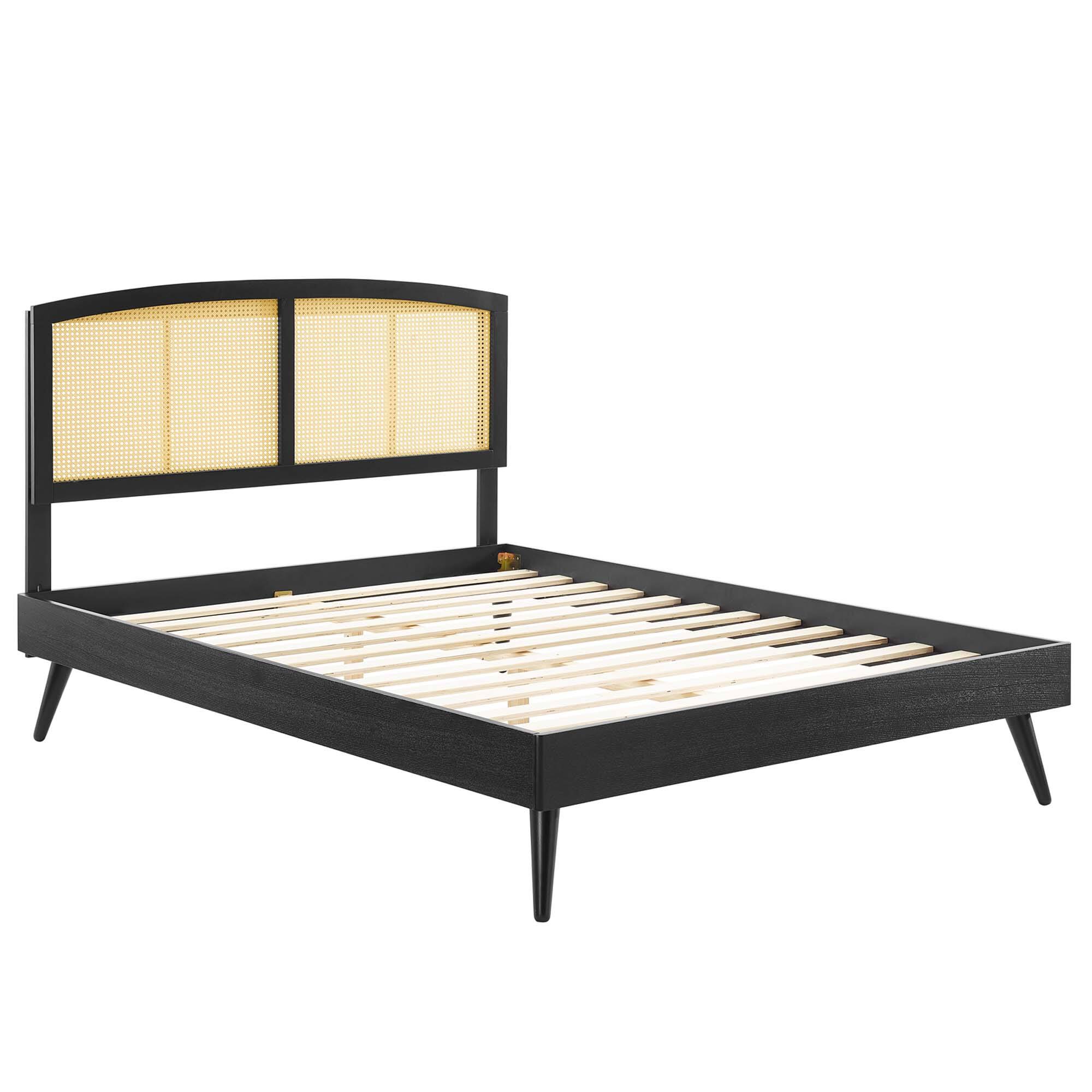Back. Modway - Alana Wood Full Platform Bed With Angular Frame - Black.