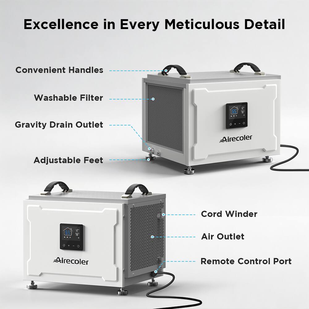 Excellence in Every Meticulous Detail

- Convenient Handles
- Washable Filter
- Gravity Drain Outlet
- Adjustable Feet
- Cord Winder
- Air Outlet
- Remote Control Port
