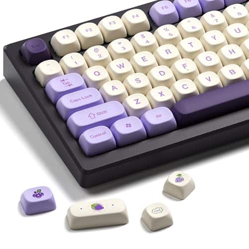 Cedar Assembly - XVX MOA Profile Theme PBT Dye-Sub Keycaps Custom Keycap Set for Mechanical Keyboards Compatible - Purple Grape