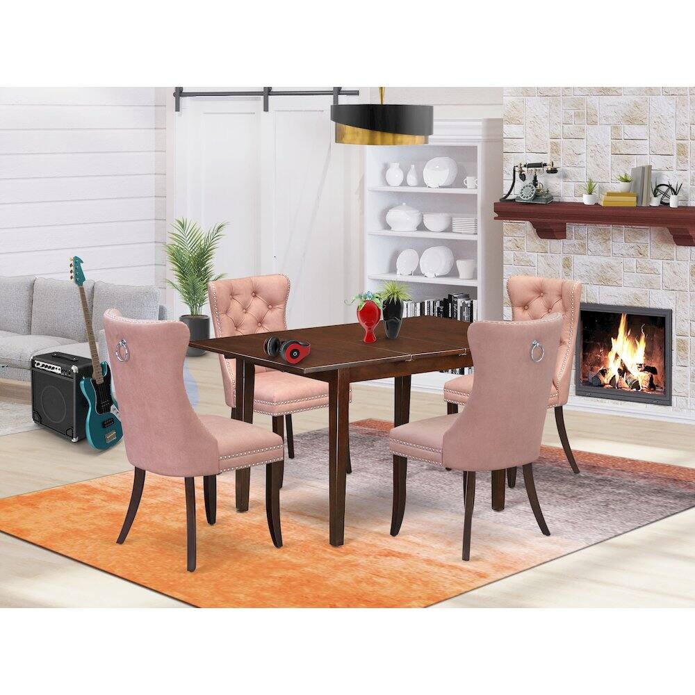 Alt View 8. East West Furniture - 5 Piece Dining Room Set - Red.
