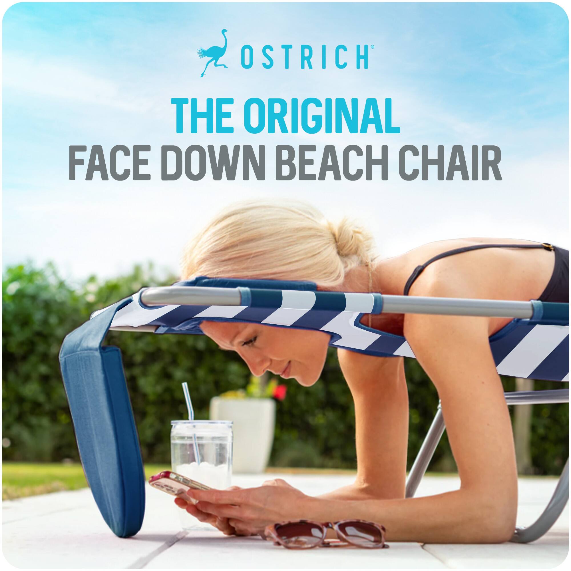 OSTRICH  
THE ORIGINAL  
FACE DOWN BEACH CHAIR