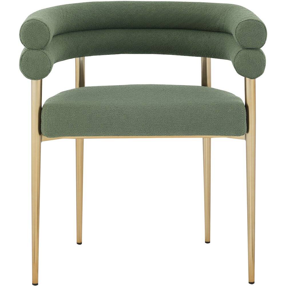 Alt View 2. Meridian Furniture - Brielle Green Boucle Fabric Dining Chair, Set of 2 - Green.