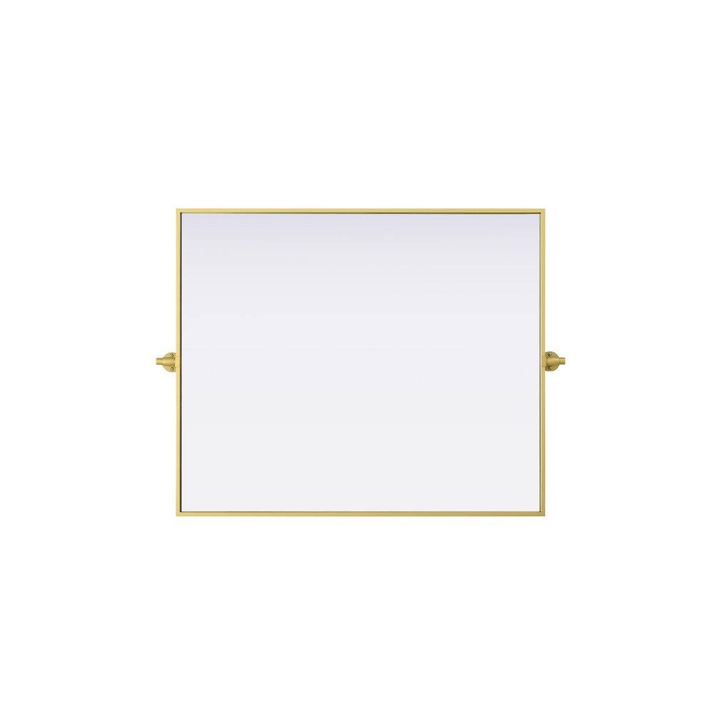 Alt View 2. Elegant Kitchen and Bath - Amoura 30X36 Pivot Mirror In Brass - Brass.