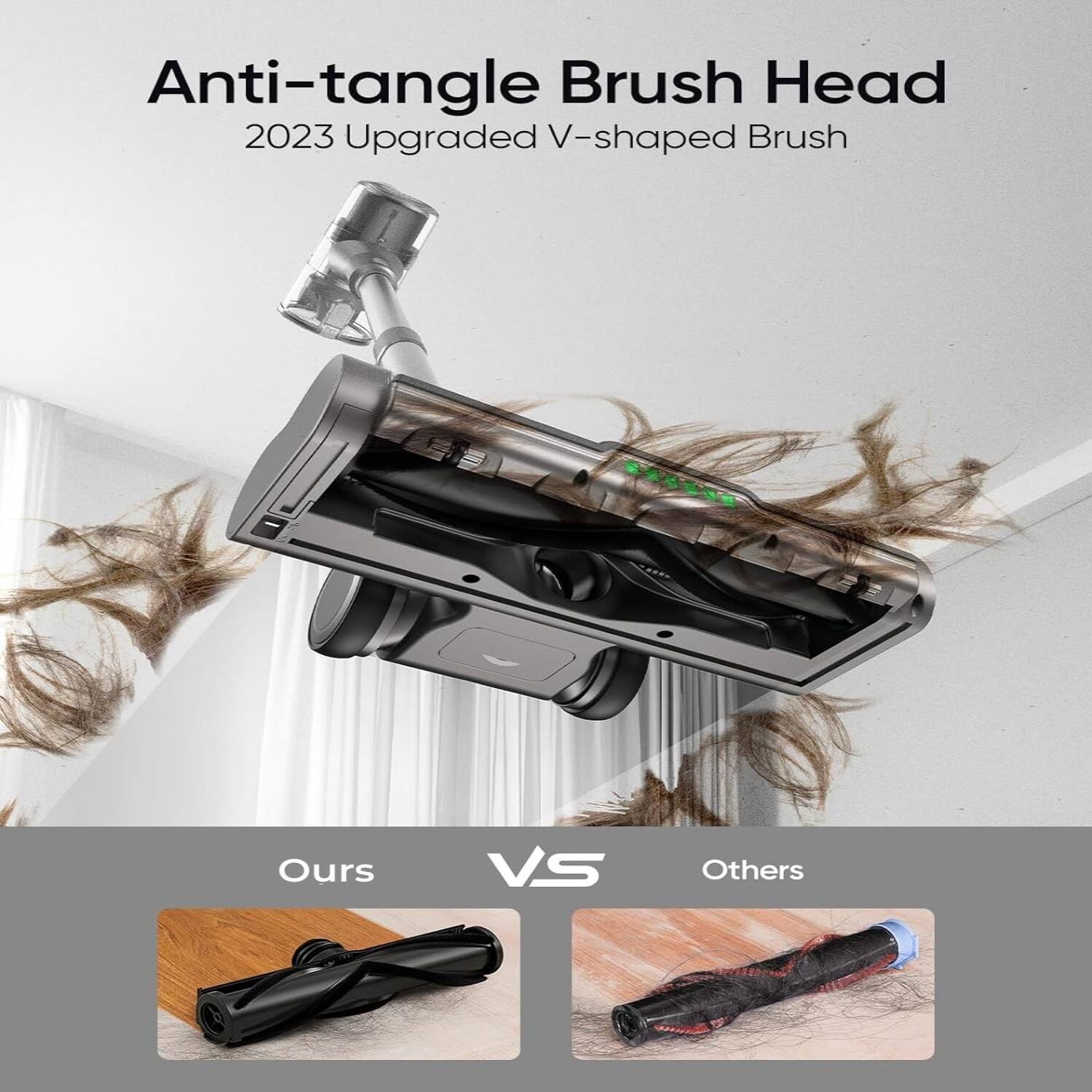 Anti-tangle Brush Head 2023 Upgraded V-shaped Brush Ours VS Others