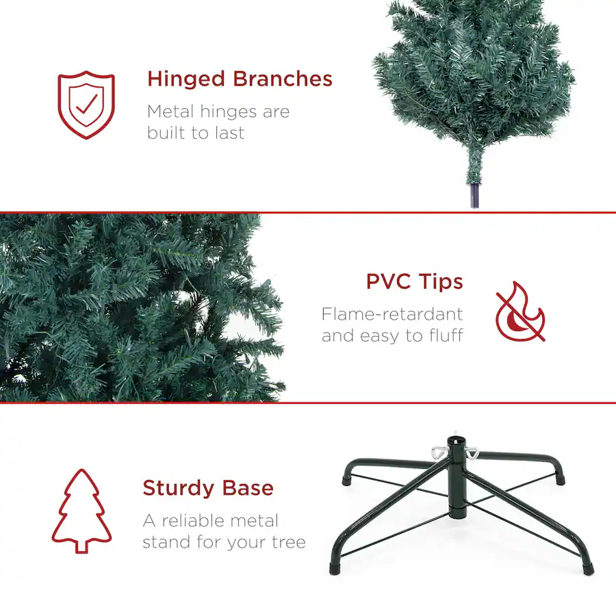 Step Trees Design Best Choice Products Artificial Christmas Tree, 6ft Premium Unlit ...