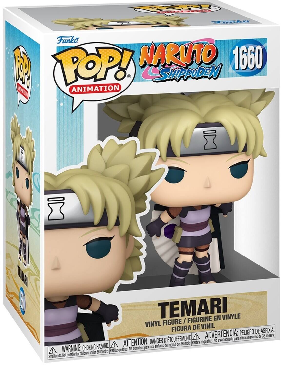 Funko POP! NARUTO 1660 ANIMATION Temari TEMARI VINYLE FIGURE / FIGURINE VINYL DE VINIL FIGURA PELIGRO DE ASFIXIA D'TOUFFEMENT. ADVERTENCIA: para niños menores de 36 meses. DANGER pequeñas. No es adecuado para children under 36 months Not suitable for Small parts. WARNING: CHOKING Petites pieces. Ne convient pas aux enfants de moins de 36 mois, Parties peqiefias.