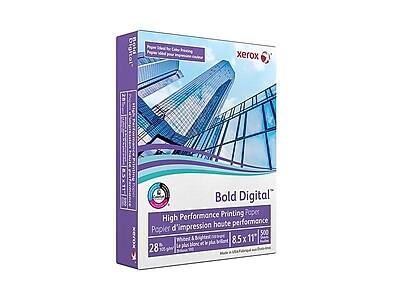 Bold Digital  
High Performance Printing Paper  
Papier d'impression haute performance  

White & Bright  
8.5 x 11"  
28 sheets  

Xerox