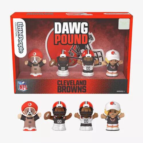 Fisher Price Little People x NFL Collector Cleveland Browns Figure 4-Pack