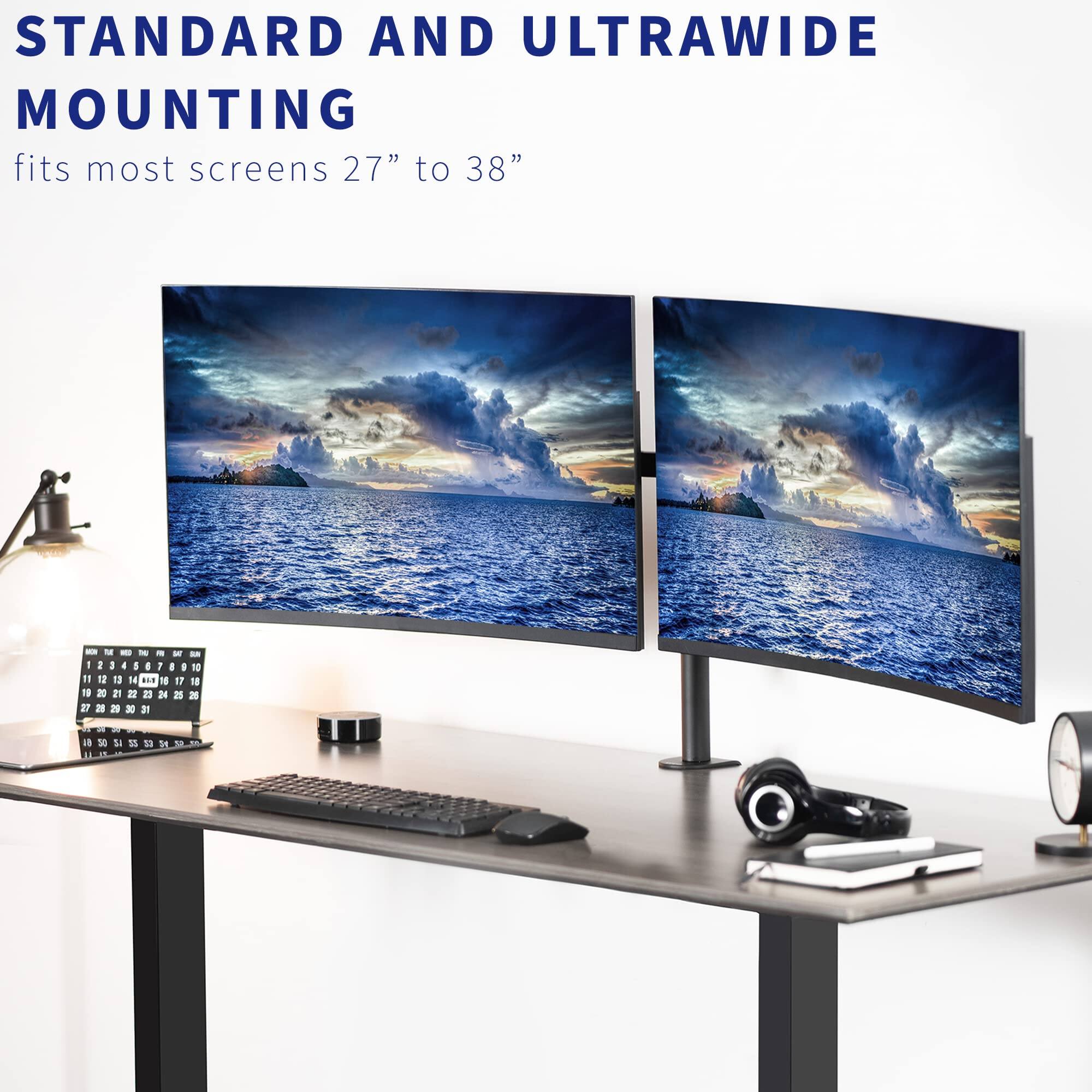 STANDARD AND ULTRAWIDE MOUNTING  
fits most screens 27" to 38"