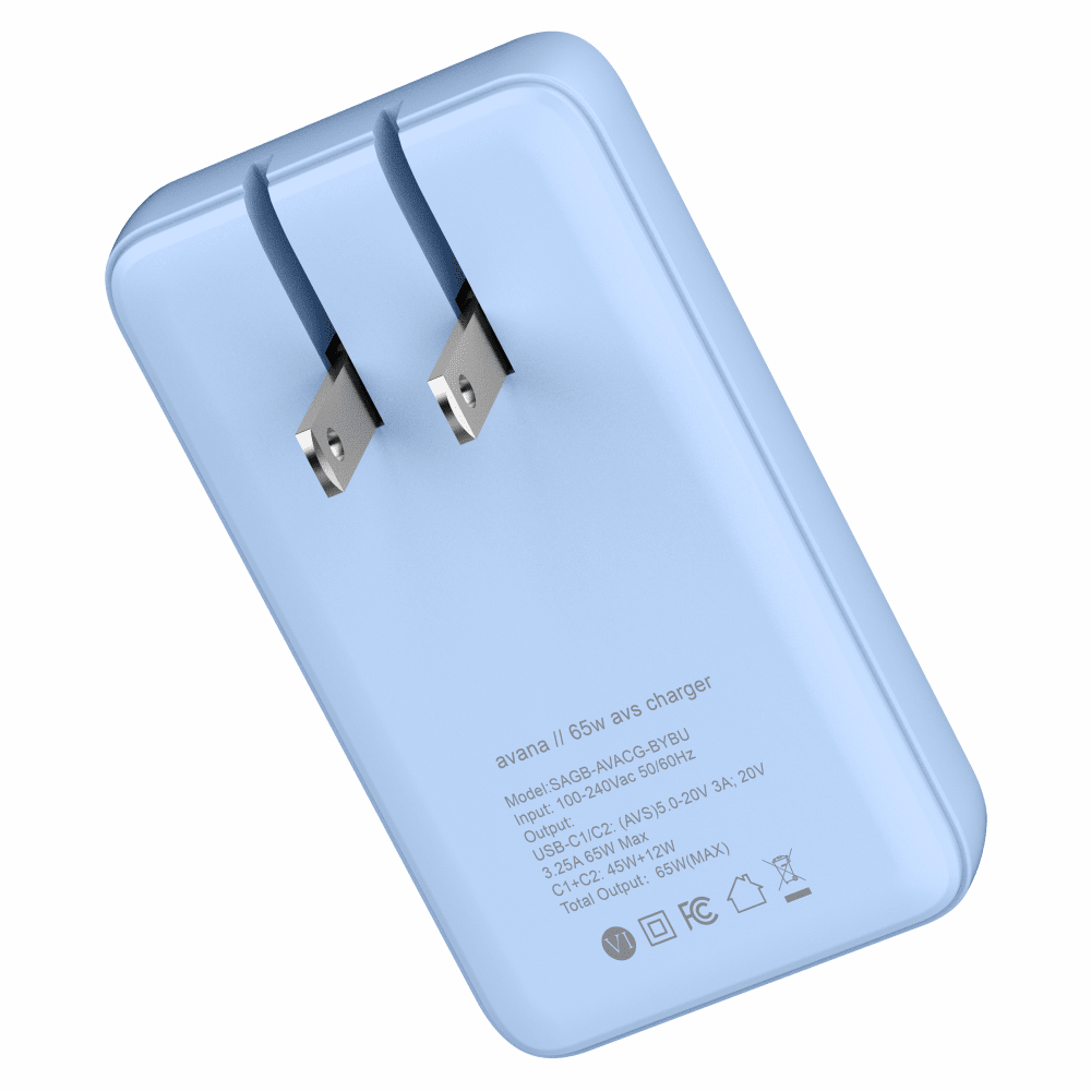 Avana Ultra Slim Dual 65W USB C to USB C Charger Blue - Best Buy