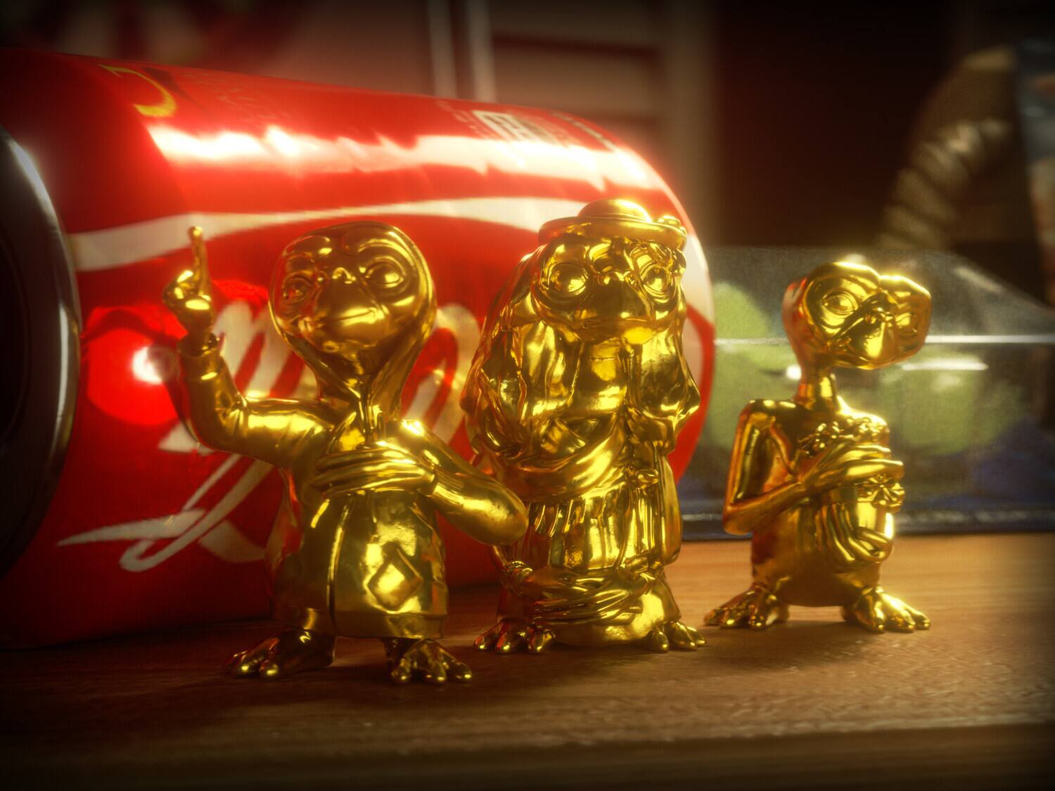 Alt View 4. PopMarket - Doctor Collector - E.T. - Gold Mini Figures Set   - COLLECTIBLES - Multicolor.