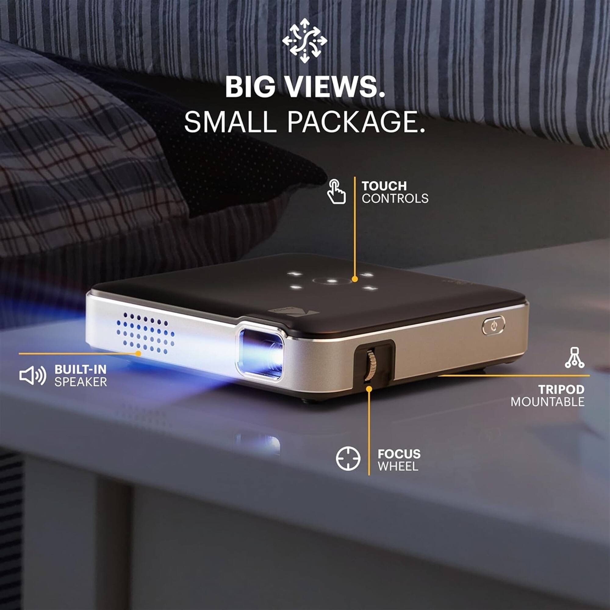 Kodak Luma 150 Pico Projector, Rechargeable Ultra Mini Projector w