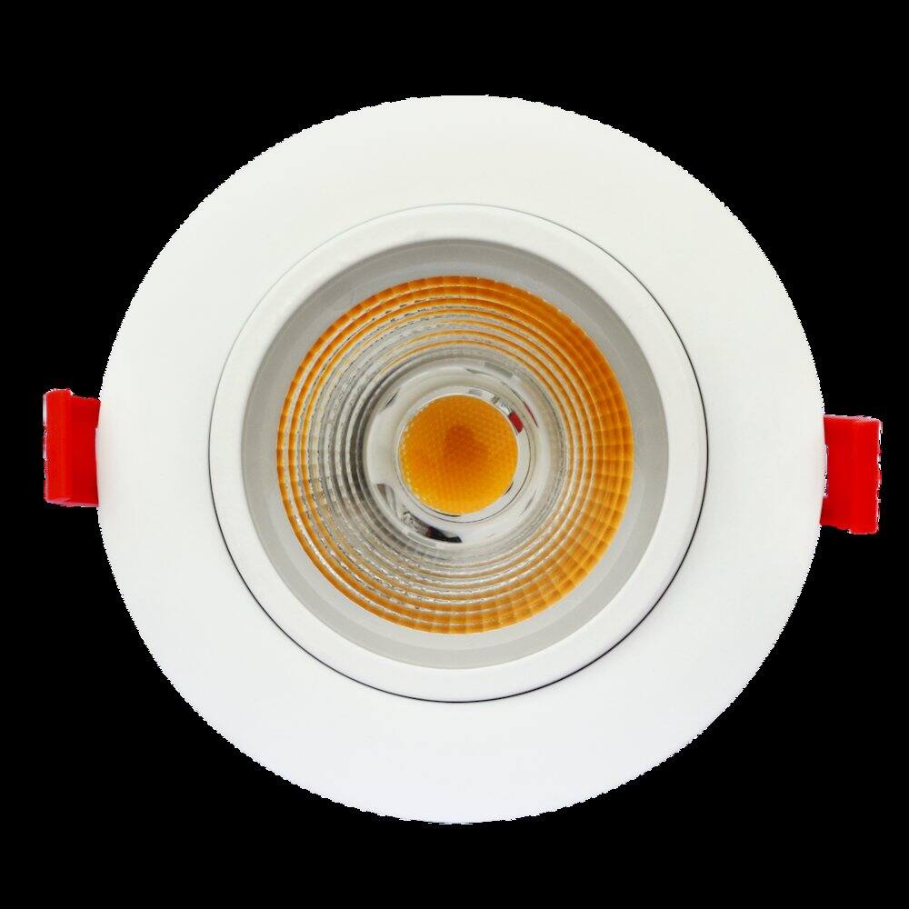 Left. Elitco Lighting - 4" Eye Gimbal Light 3000K 11W White Finish Ic Dimmable 950Lm Cri80 - White.