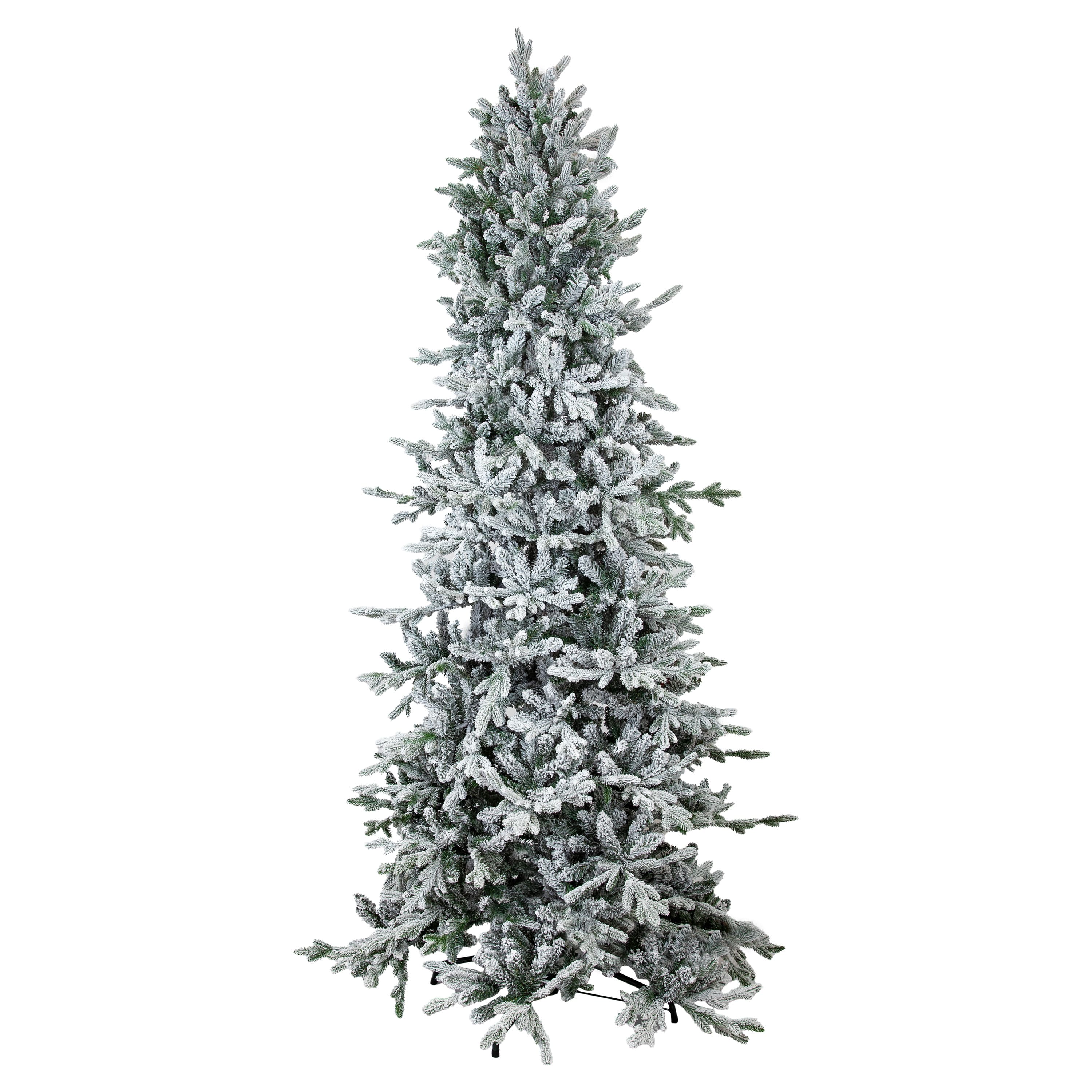 Sunnydaze - Slim and Stately Artificial Christmas Tree - 8 ft - Flocked - White