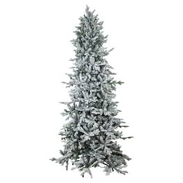 Sunnydaze - Slim and Stately Artificial Christmas Tree - 8 ft - Flocked - White