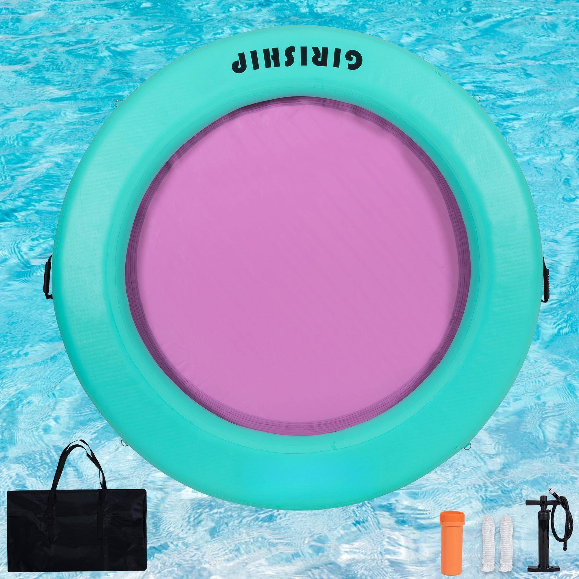 JETRANSPORT 6ft Inflatable Water Hammock Round Floating Ring Dock For ...
