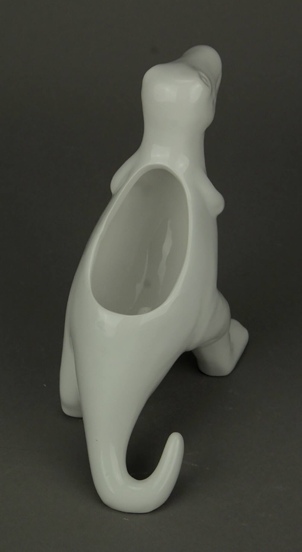Alt View 2. Napco - White Ceramic Tyrannosaurus Rex Dinosaur Jurassic Decor Planter - White.