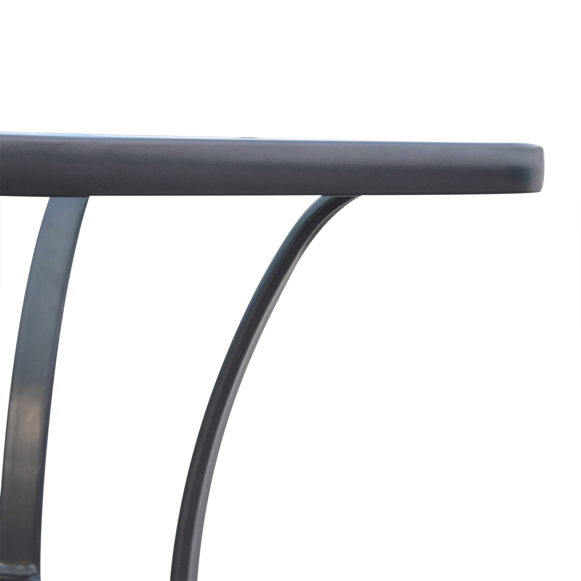 Alt View 8. Outsunny - 27" Square Bistro Table Garden Dining Table Outdoor Tempered Glass Table - Black.