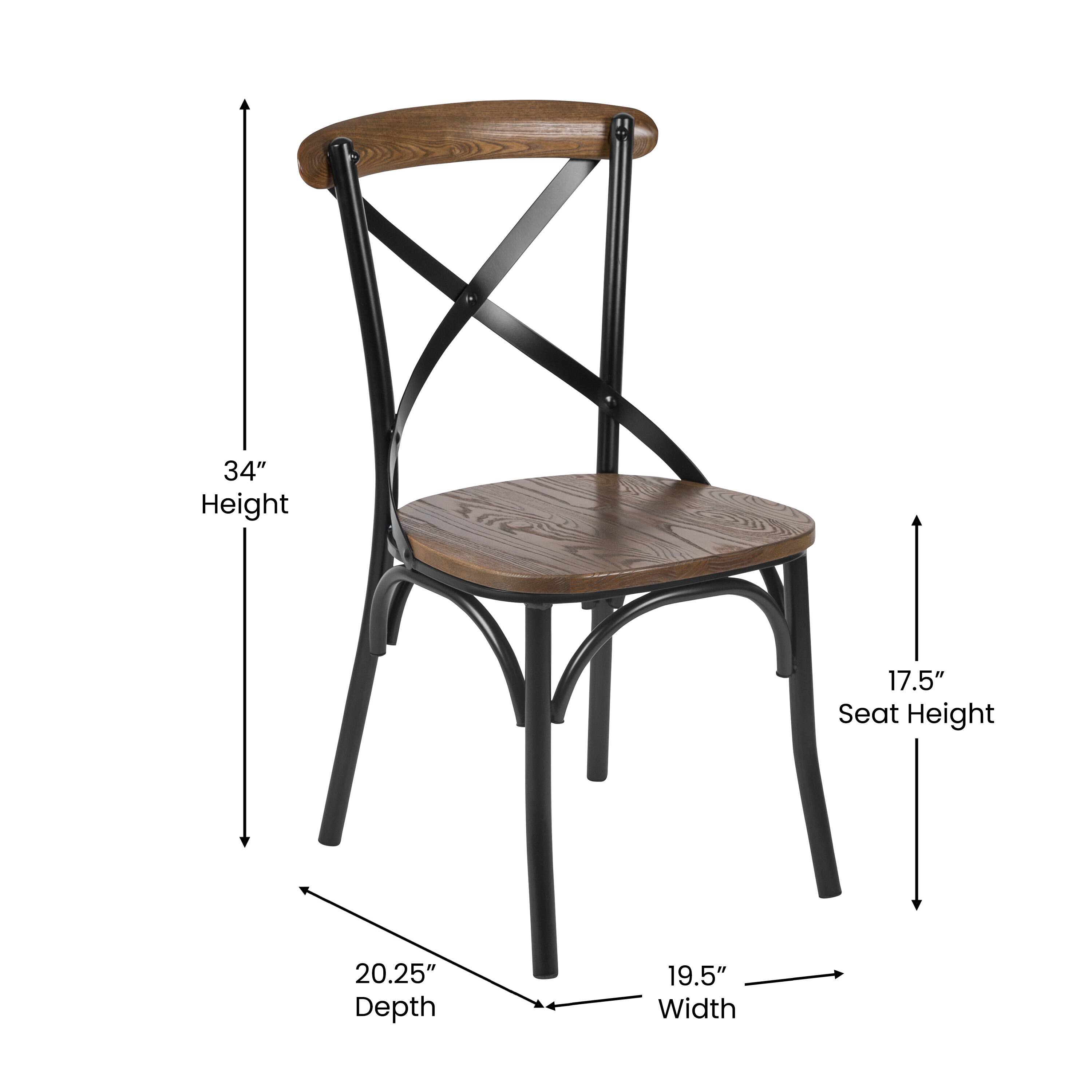 34" Height, 17.5" Seat Height, 20.25" Depth, 19.5" Width