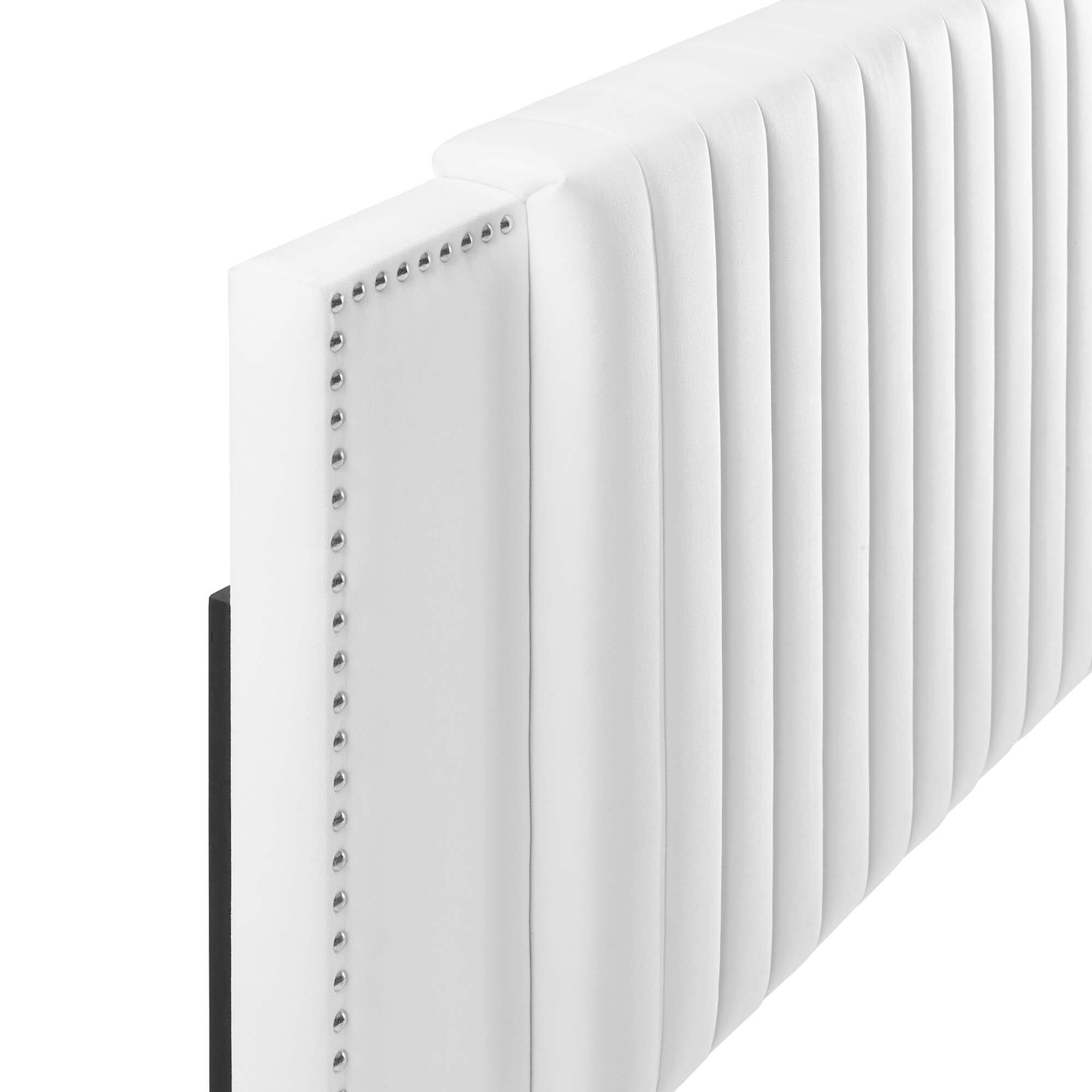 Alt View 1. Modway - Felicity Channel Tufted Performance Velvet Twin Headboard by Modway - White.