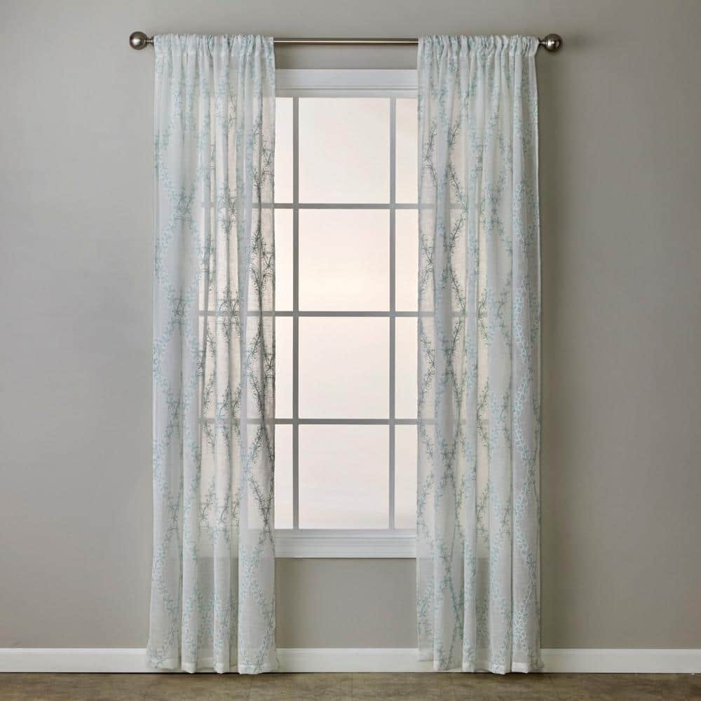 SKL Home - By Saturday Knight Ltd Diamond Vine Window Curtain Panel - 52" x 84" - White