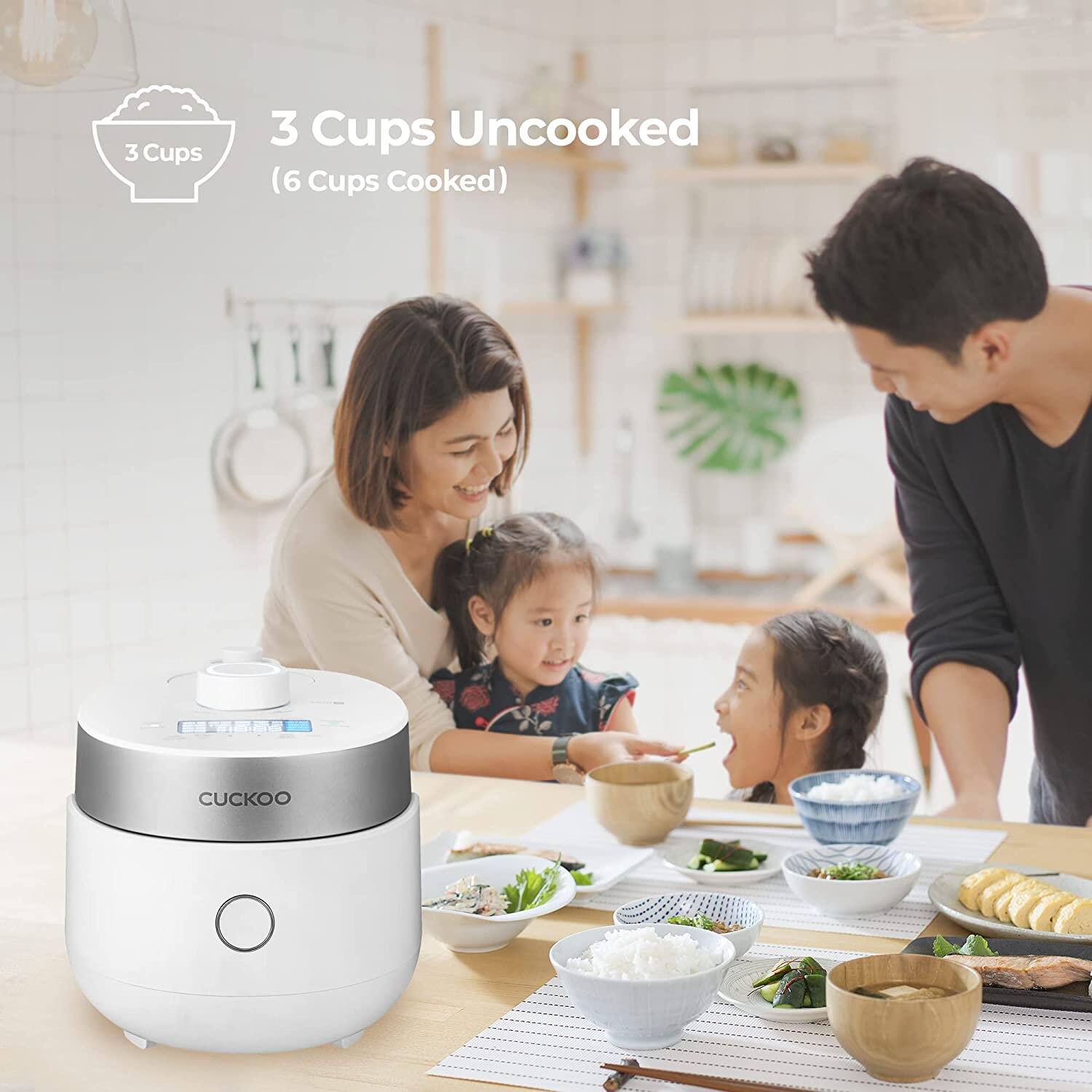Cuckoo 3 Cup IH Twin Pressure Rice Cooker CRP MHTR0309F White CRP