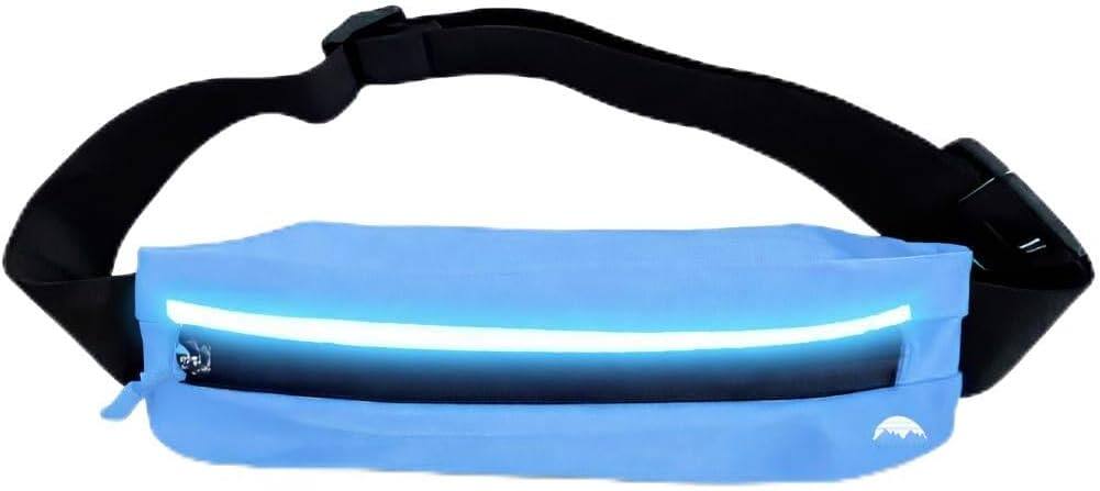 Front. Wrenn & Rae - LED Running Belt - Aero Blue - Blue.