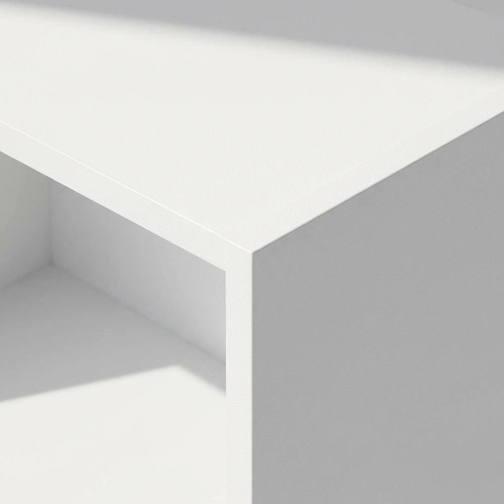 Alt View 1. FurniFact - Wooden 2-Tier Open Shelf Closet and Clothing Storage Organizer - White.