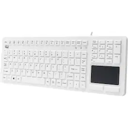 Adesso - AKB-270UW Antimicrobial Waterproof TouchPad Keyboard with CoPilot AI Hotkey - Cable Connectivity - USB Interface - White
