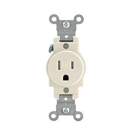 Leviton - 15 amps 125 V Single Tamper Resistant Outlet 5-15R 1 pk - Light Almond