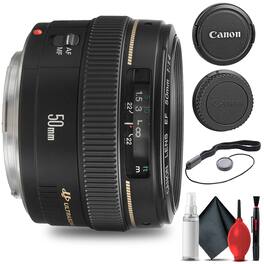 Canon - EF 50mm f/1.4 USM Lens (2515A003) + Filter Kit + Lens Pouch + More - Black