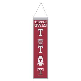 WinCraft - Temple Owls 8" x 32" Wool Evolution Banner - Multicolor