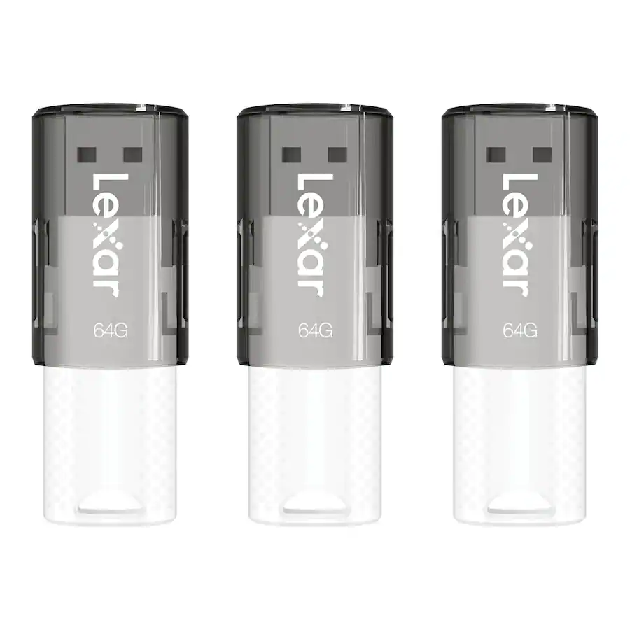 Lexar JumpDrive S60 64GB USB 2.0 Flash Drive, 3 Pack Black LJDS060064G ...