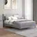 Alt View 4. Costway - Queen Size Upholstered Platform Bed Linen Bed Frame with Button Tufted Headboard - Gray.