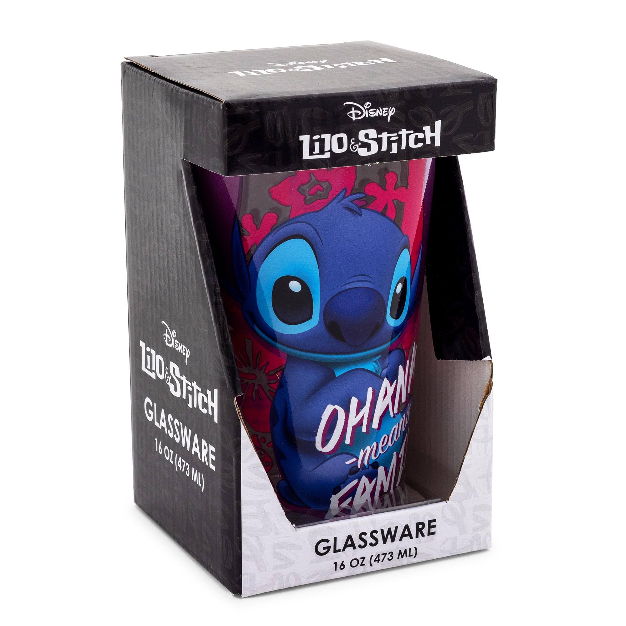Disney Lilo & Stitch  
GLASSWARE  
16 OZ (473 ML)  

Disney Lilo & Stitch  
OHANA - mean FAMILY  
GLASSWARE  
16 OZ (473 ML)