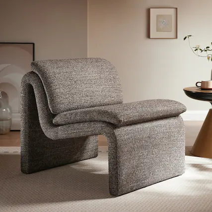 Front. Modway - Dune Boucle Upholstered Armless Accent Chair by Modway - Antique.