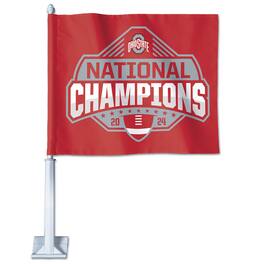 WinCraft - Ohio State Buckeyes College Football Playoff 2024 National Champions 11" x 13" Double-Sided Car Flag - Multicolor