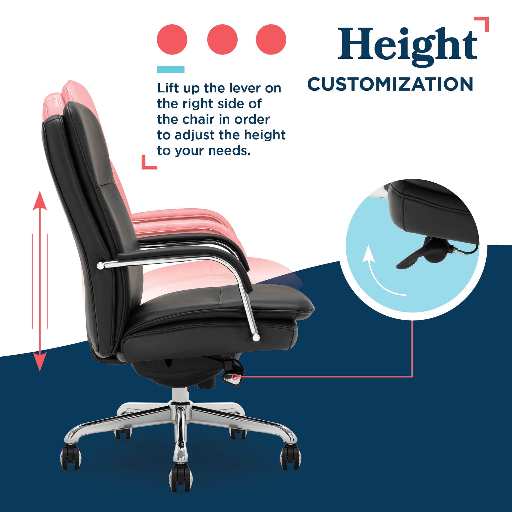 La-Z-Boy Opus Executive Mid-Back Bonded Leather Office Chair
