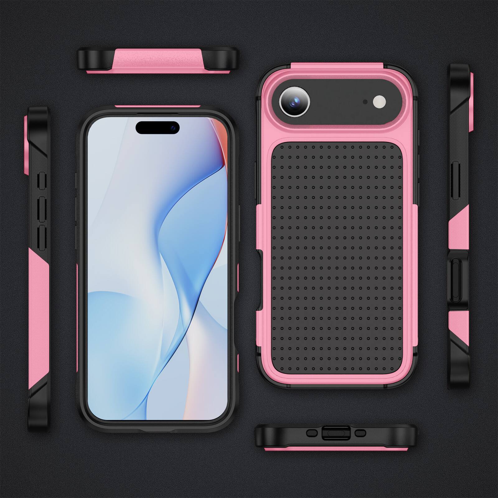 Alt View 2. Dteck - For Apple iPhone Air Case Shockproof Drop Protective Rugged Heavy Duty Heat Dissipation Hybrid Phone Cover - Pink.