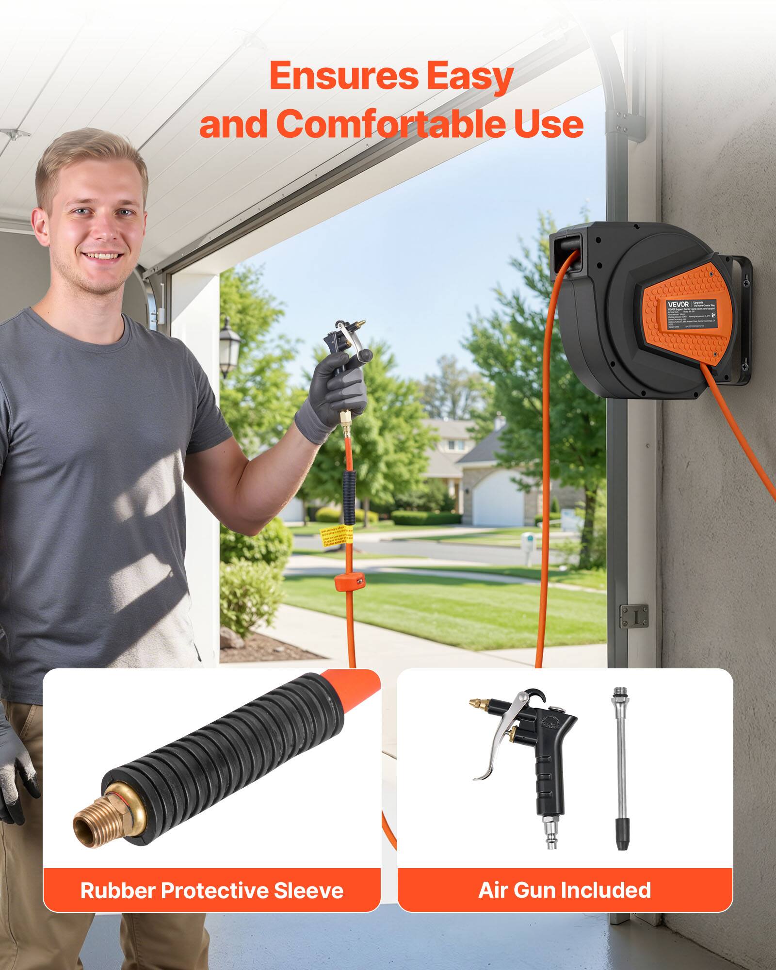 Ensures Easy and Comfortable Use

VEVOR

Rubber Protective Sleeve

Air Gun Included