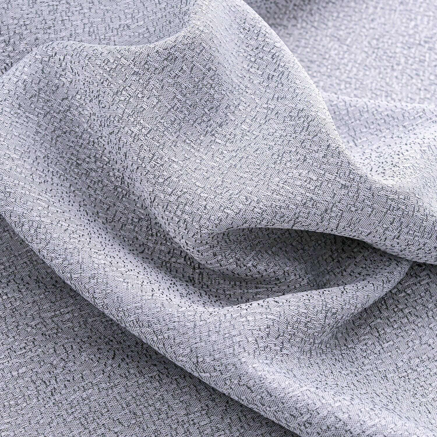 Alt View 1. RT Designers Collection - RT Designers Collection 100% Polyester 140 GSM Lava Jacquard Grommet Curtain Panel 54" x 84" Silver - Silver.