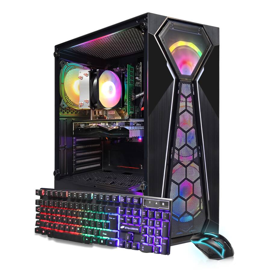 STGAubron Gaming PC Computer Desktop, AMD Ryzen 5 5500 up to 4.2 STGAubron Gaming PC Computer Desktop, AMD Ryzen 5 5500 up to 4.2