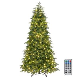 Costway - 6 FT Artificial Xmas Tree with 721 PE PVC Branch Tips & Folding Metal Stand - Green