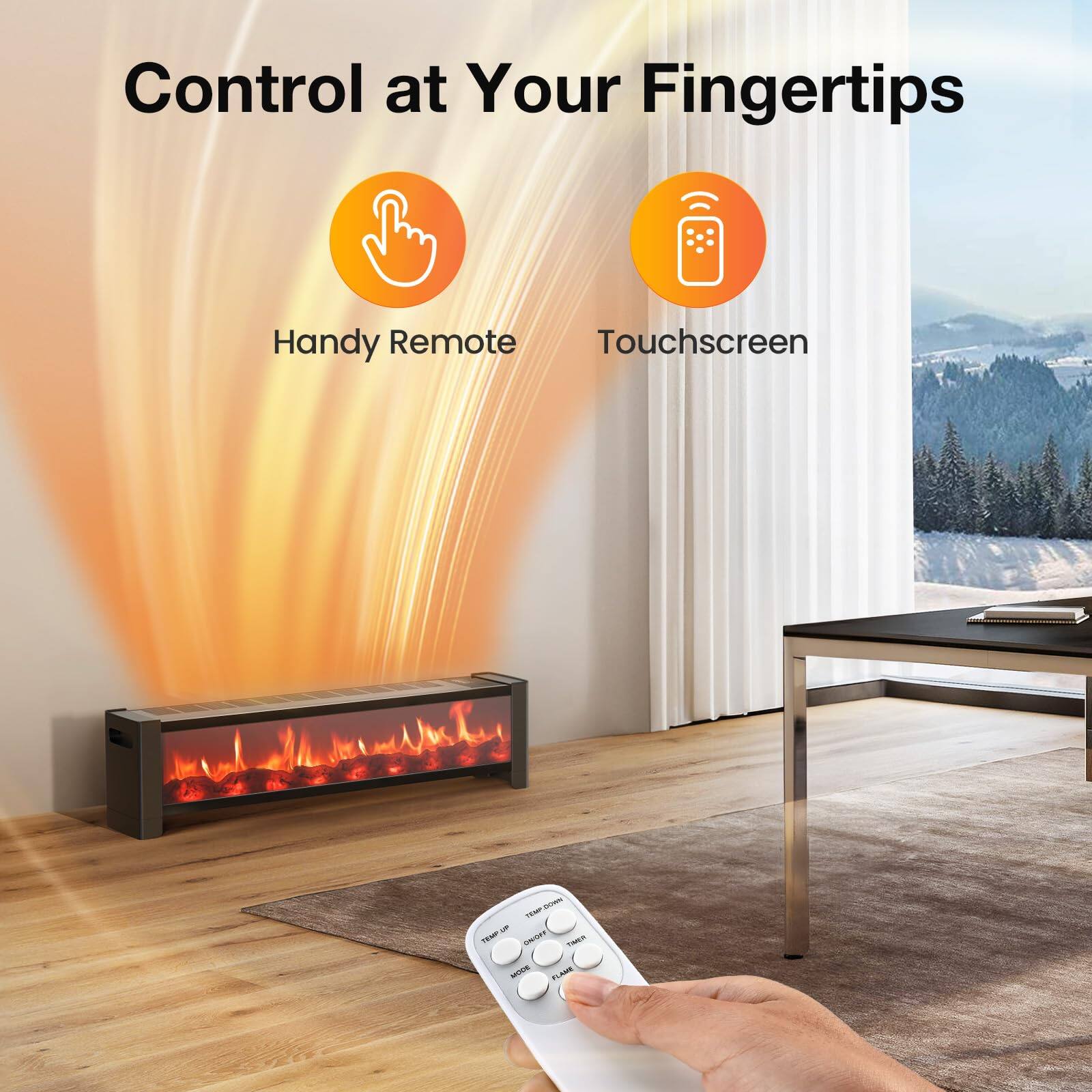 Control at Your Fingertips

Handy Remote  
Touchscreen