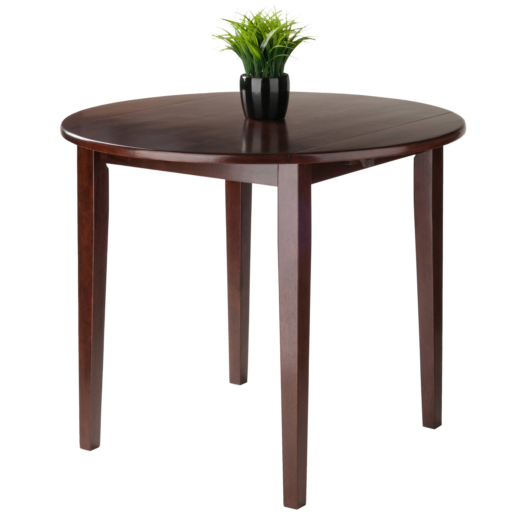 Alt View 7. Winsome Wood - Clayton Round Drop Leaf Dining Table - Walnut.
