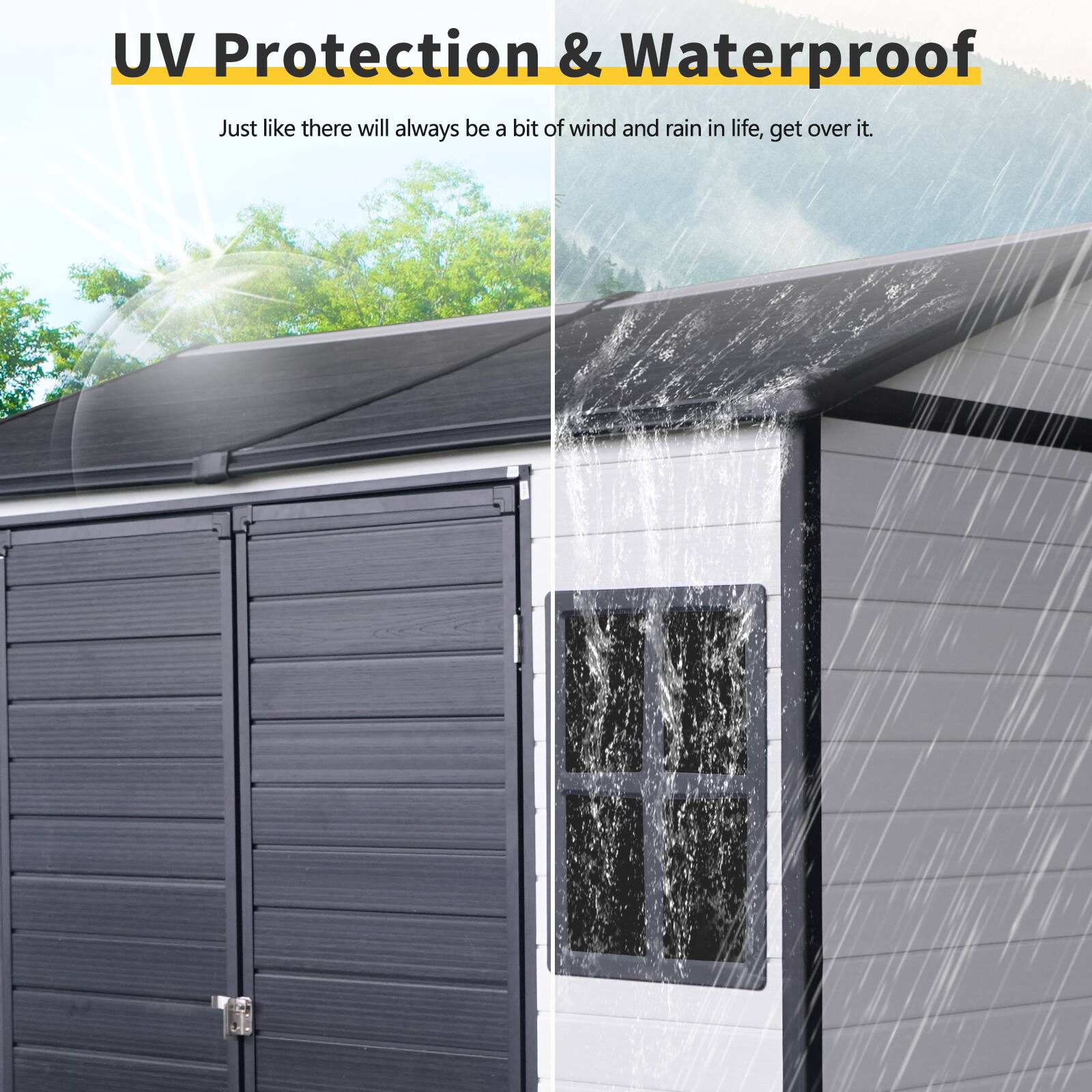 UV Protection & Waterproof

Just like there will always be a bit of wind and rain in life, get over it.